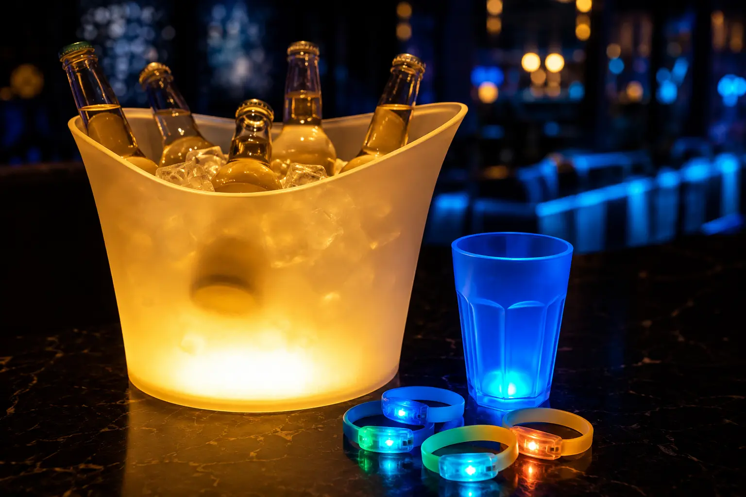 Ispirazione per secchielli LED, bicchieri e braccialetti luminosi personalizzati